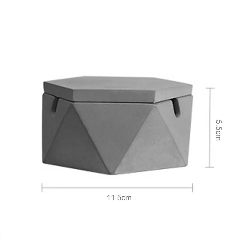 Windproof Ashtray Ash Tray Exquisite Cement Creative Hexagon Soot Holder Living Room Bedroom Smokeless Ashtray Holder