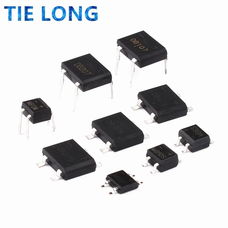 20PCS MB6F MB6S MB8F MB8S MB10F MB10S ABS6 ABS8 ABS10 ABS210 DB104S DB105S DB106S DB107S DB157S DB207S Raddrizzatore Ponte Stack