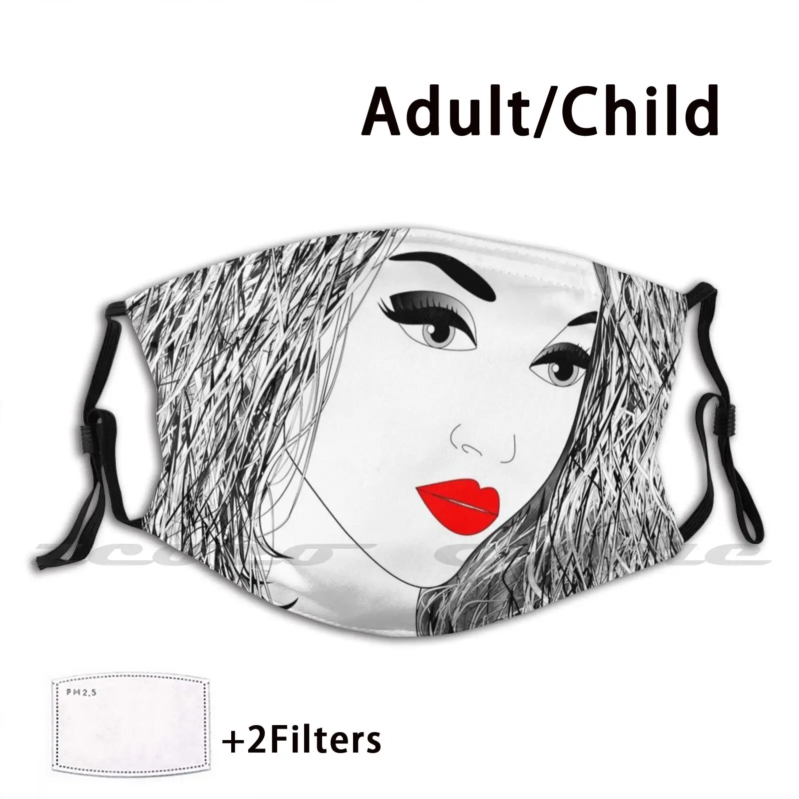 Fashion Lady Custom Pattern filtro lavabile Pm2.5 maschera per bambini per adulti Fashion Lady alla moda elegante alla moda Lady