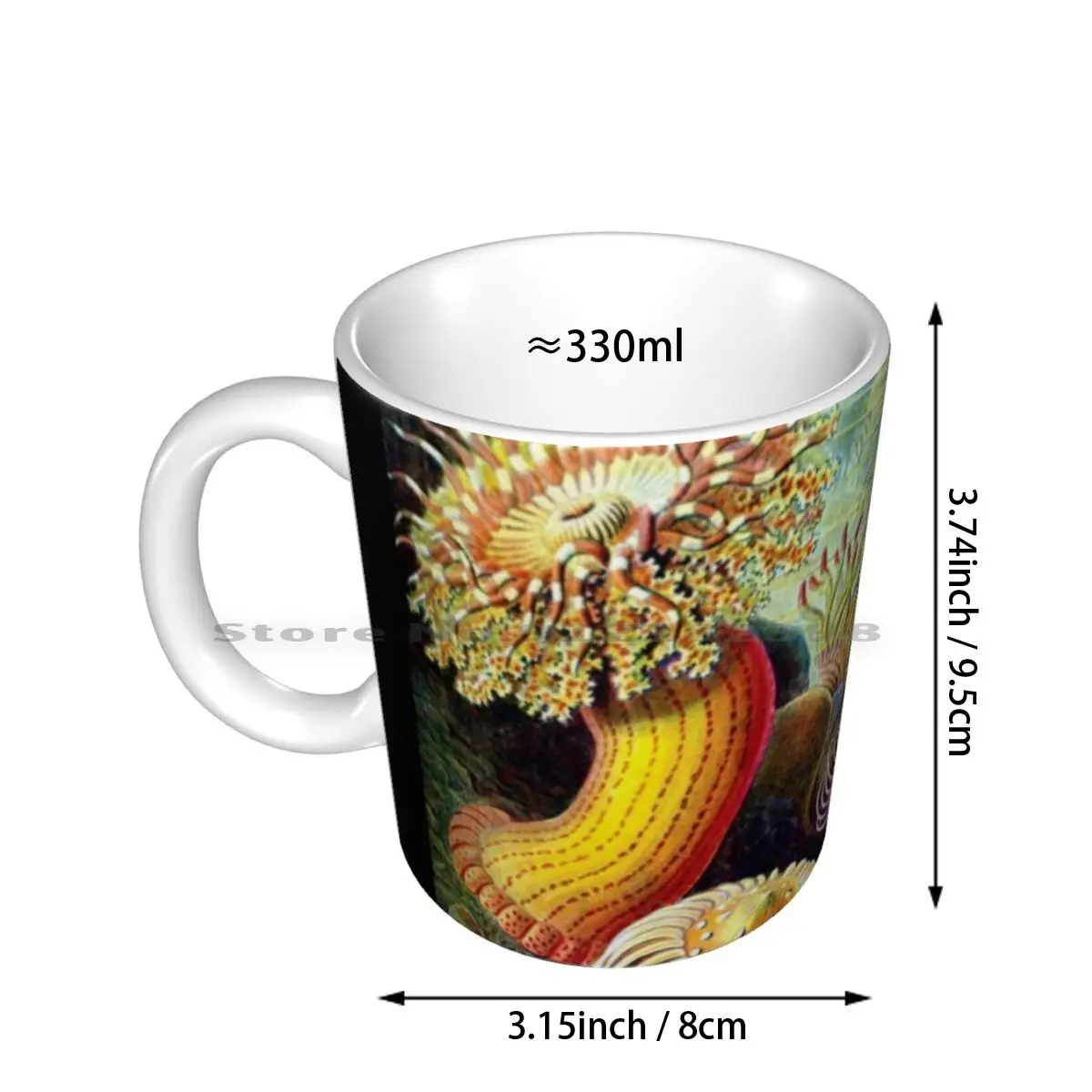 Haeckel Illustration Ceramic Mugs Coffee Cups Milk Tea Mug Weird Ernst Haeckel Animal Sea Creature Insect Plant Yoga Gym Ocean