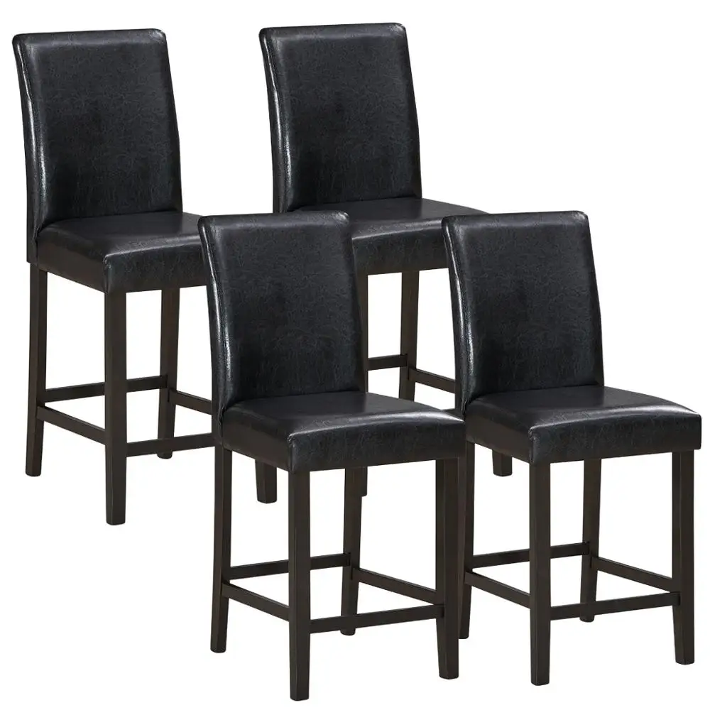 

Set of 4 Bar Stools 25inch Counter Height Barstool Pub Chair w/Rubber Wood Legs