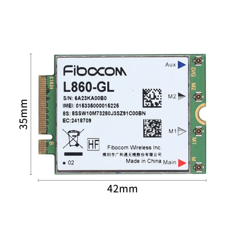 La carte M.2 de module de persévérance 4G L860-GL Fibocom prend en charge Lenovo ThinkPad P43S T490 fibre bronchcarbon 7e génération bronchYoga 4e génération