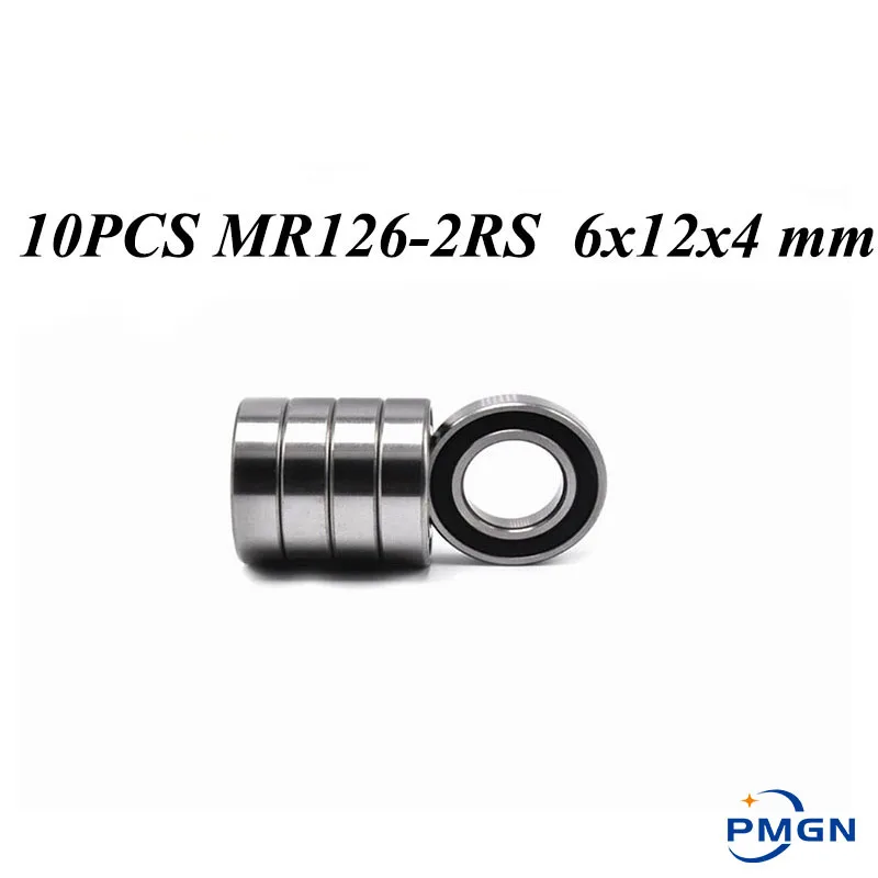 10 sztuk ABEC-5 MR126-2RS MR126 2RS MR126 RS MR126RS 6x12x4mm gumowe uszczelnione miniaturowe wysokiej jakości łożysko kulkowe z głębokim rowkiem