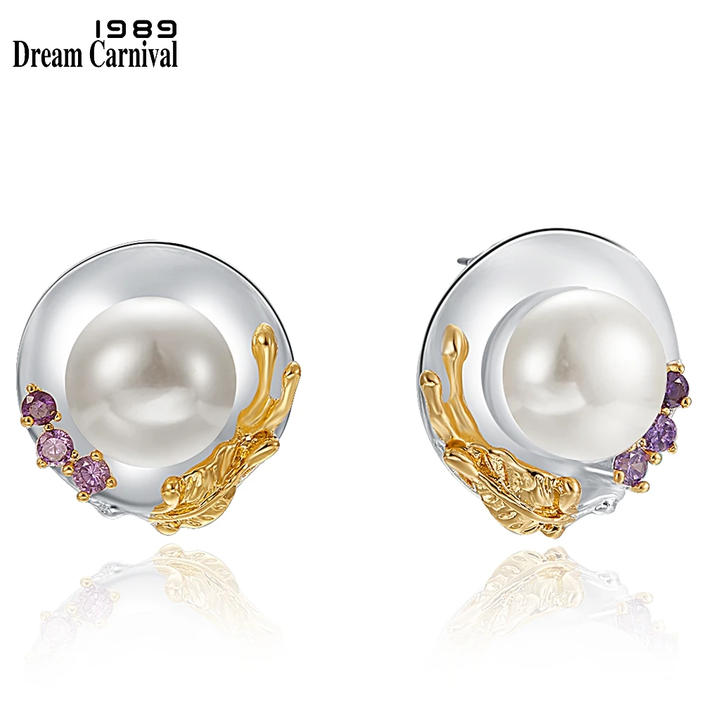 DreamCarnival1989 New Original Delicate Feminine Earrings for Women Ladies Dress-up Look Simulated Pearl Unique Jewelry WE3985