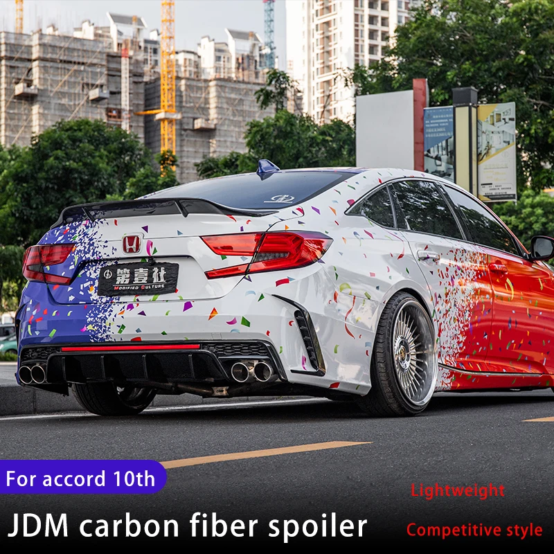 For Honda Tenth-generation Accord spoiler, Accord 2018 2019 2020 2021 2022JDM carbon fiber spoiler tail wing big pressure tail