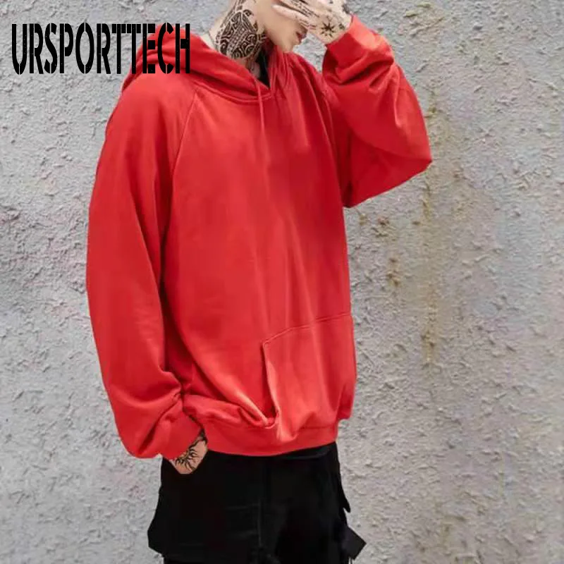 URSPORTTECH Hoodies Sweatshirt Men Women Hoodie Sweatshirt Loose Hip Hop Streetwear Hooded Pullover Patchwork Couple Hoodies