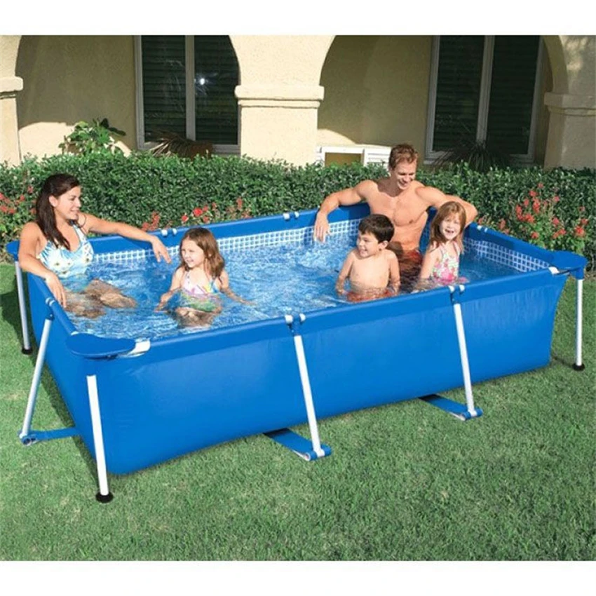 Metal Frame Steel Tube Rectangular Square Swimming Pool Set Pipe Rack Pond Large Bracket Above Ground PVC Summer Play Pool