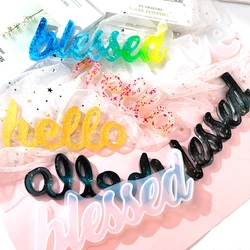 DM078 2021 Bleesed Letter Mold Letras Hello Resina Epoxi Transparente Resin Art Mold Epoxy Resin Art For Diy Craft