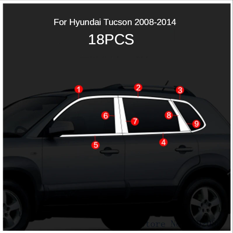 

Stainless Steel Full Frame Sill with Decorative Window Stickers for Hyundai Tucson 2008 2009 2010 2011 2012 2013 2014