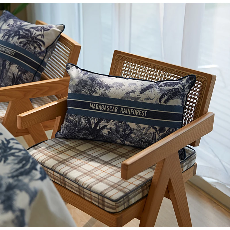 Medicci Home Madagascar Rainforest Cushion Cover Toile De Jouy Style Printing Vintage Pillow Case 45x45cm For Sofa Couch Chair
