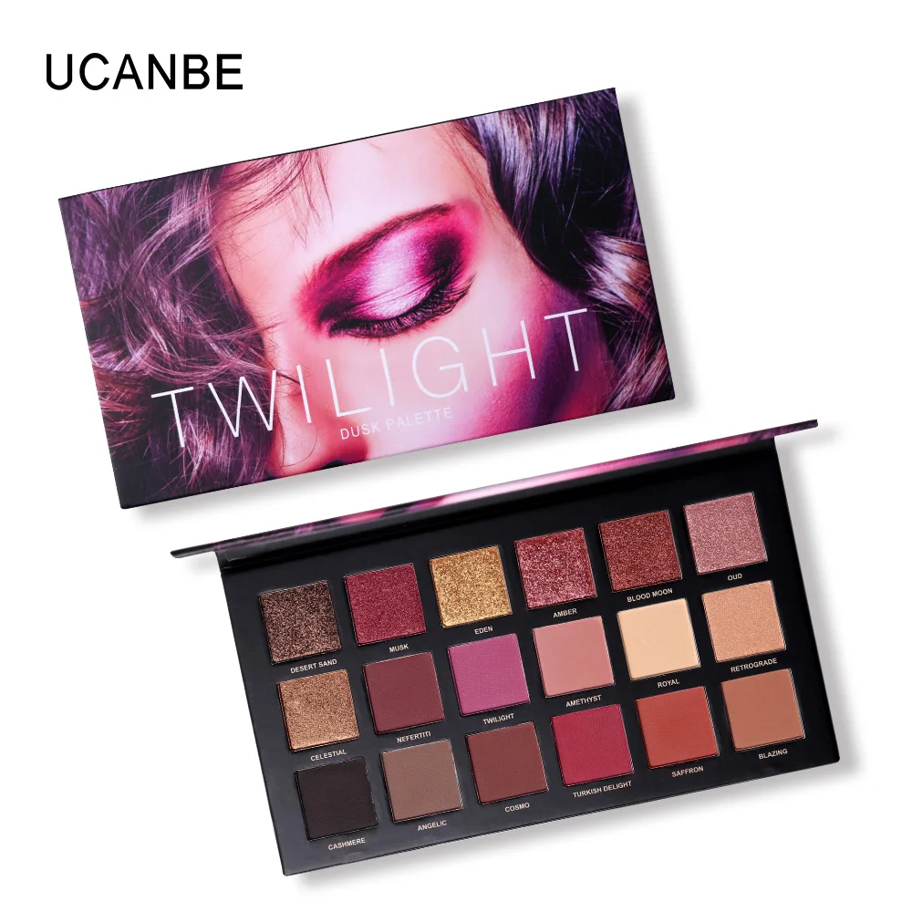 UCANBE Twilight & Dusk 18 Colors Eyeshadow Makeup Palette, High Pigmented 10 Matte + 7 Shimmer + 1 Metallic Glitter