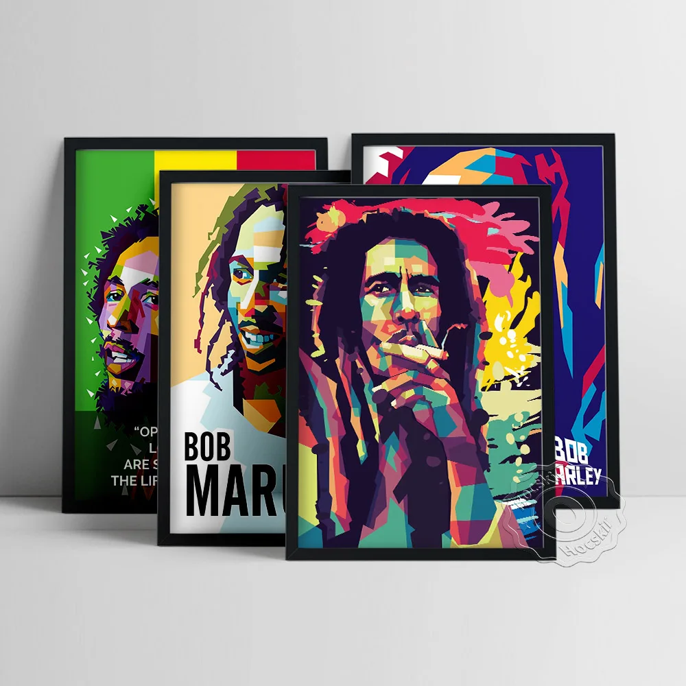 Jamaican Singer Bob Marley Poster, Pop Reggae Singer Marley Wall Picture, Music Star Canvas Prints, Bedroom Living Room Decor