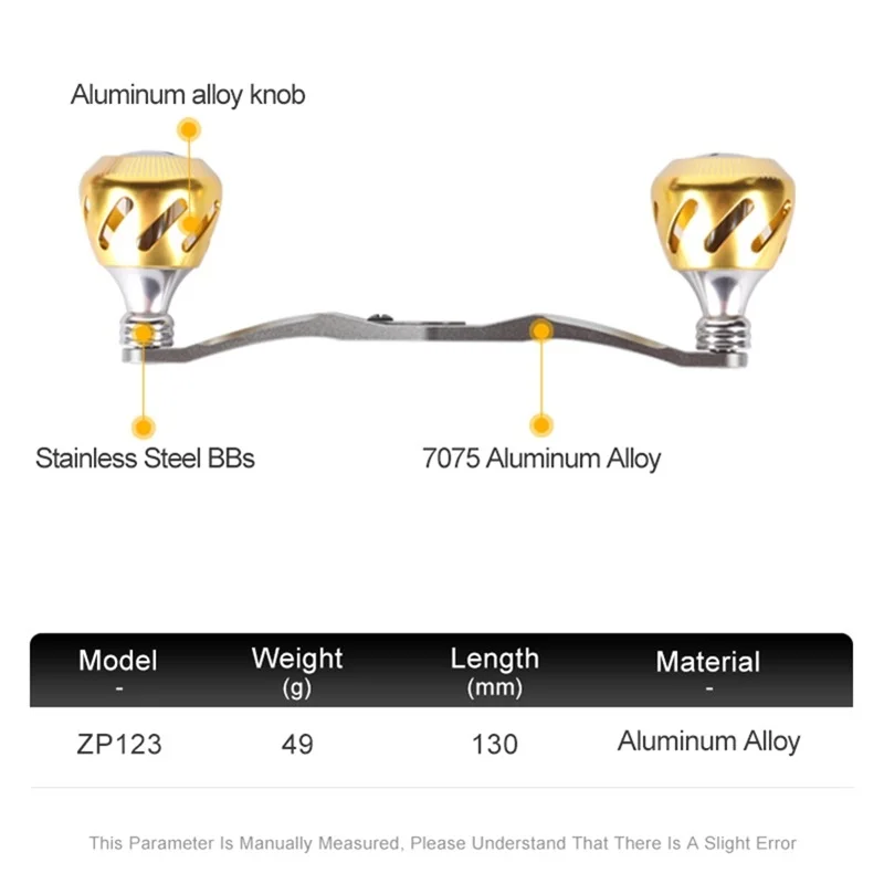 Jitai 베이트 캐스팅 낚시 릴 핸들 길이 130mm, 알루미늄 합금 손잡이, 스테인레스 스틸 베어링, 구멍 크기 8*5/7*4 바다 물고기
