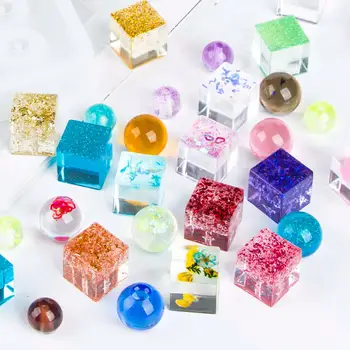 SNASAN 矽膠模具,適用於製作9mm、12mm、16mm的立方體球形飾品珠子,6格環氧樹脂矽膠模具,手工DIY材料 8 最佳銷售 晶簇矽膠模具 - №6