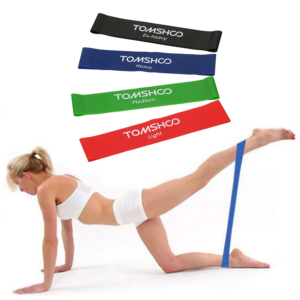 TOMSHOO Resistance Bands Fitness Yoga Home Gym Exercise Resistance Bands Latex Gym Strength Training Loops Bands Gym Workout