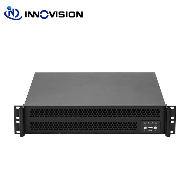 Servidor flexível de montagem em rack, suporte industrial, PSU padrão 2U e fonte de alimentação ATX, profundidade 490mm, 12 \