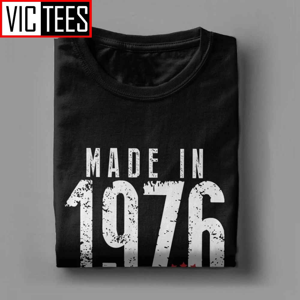 Made In 1976 All Original Parts Novelty Birthday T Shirt Men Clothes Normal Tees Cotton Crewneck T-Shirt