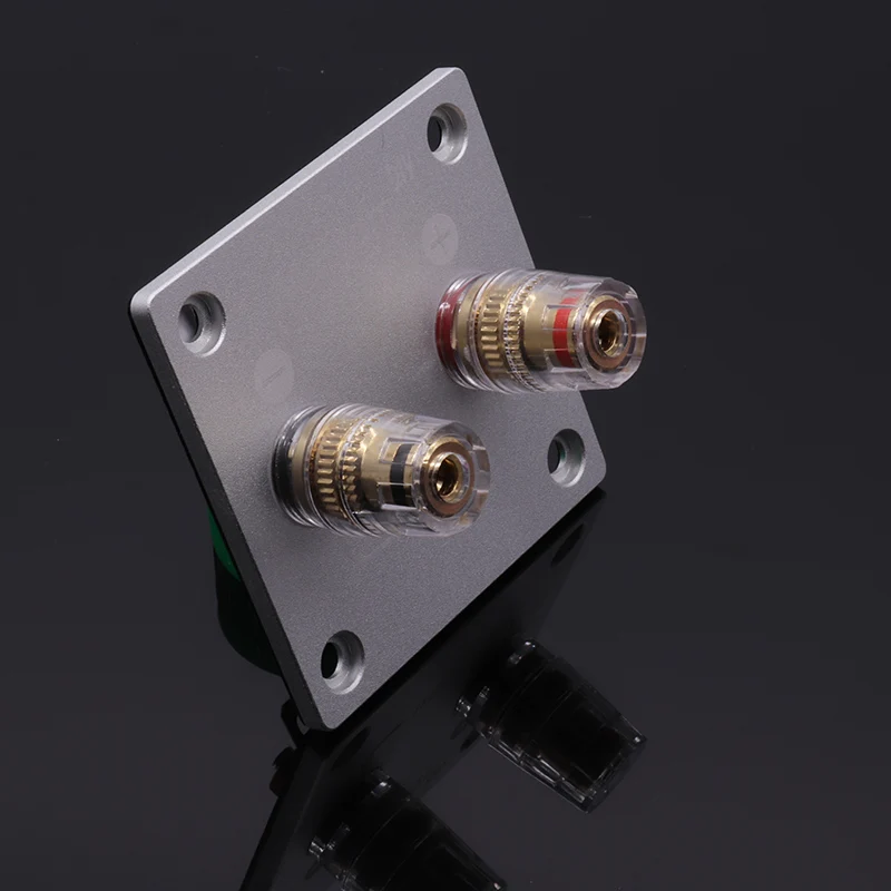 2 pcs Square copper terminal speaker terminal box speaker wire terminal board opening 49mm DIY accessories aluminum plate