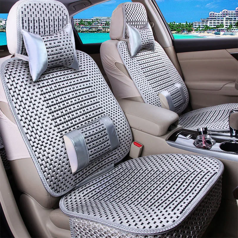 1PCS Car Seat Cover,Luxury Car Seat Cushion Hand-woven Ice Silk Car Seat Cover Summer Front Seat Universal Car Seat Cushion