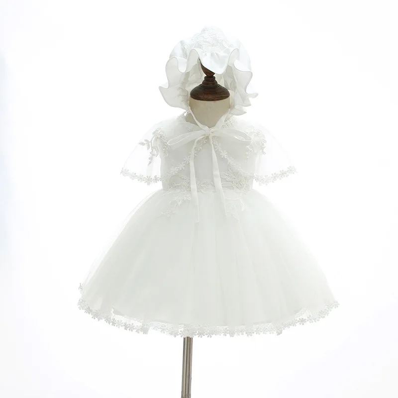 New Baby Christening Gowns Infant Baby Girl Baptism Wear Baby Girl Clothes Summer Dresses Baby Girl Wedding Dress Baby