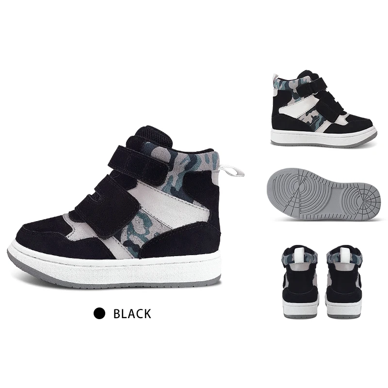 Children Boots Boys Toddler Sneakers Genuine Leather Sport Footwear Girls Black White School Orthopedic Running Shoes For Kids
