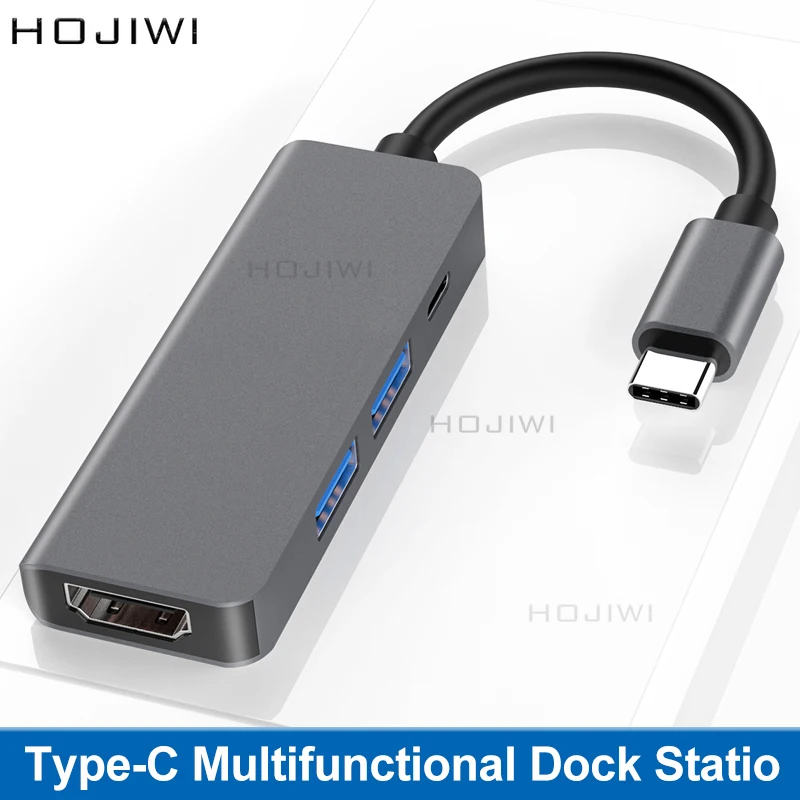 HOJIWI 4 in 1usb c docking station tipo-c a hdmi pd ricarica rapida usb 3.0 hub SD TF reader per MacBook Pro/Air/Huawei Mate AA05