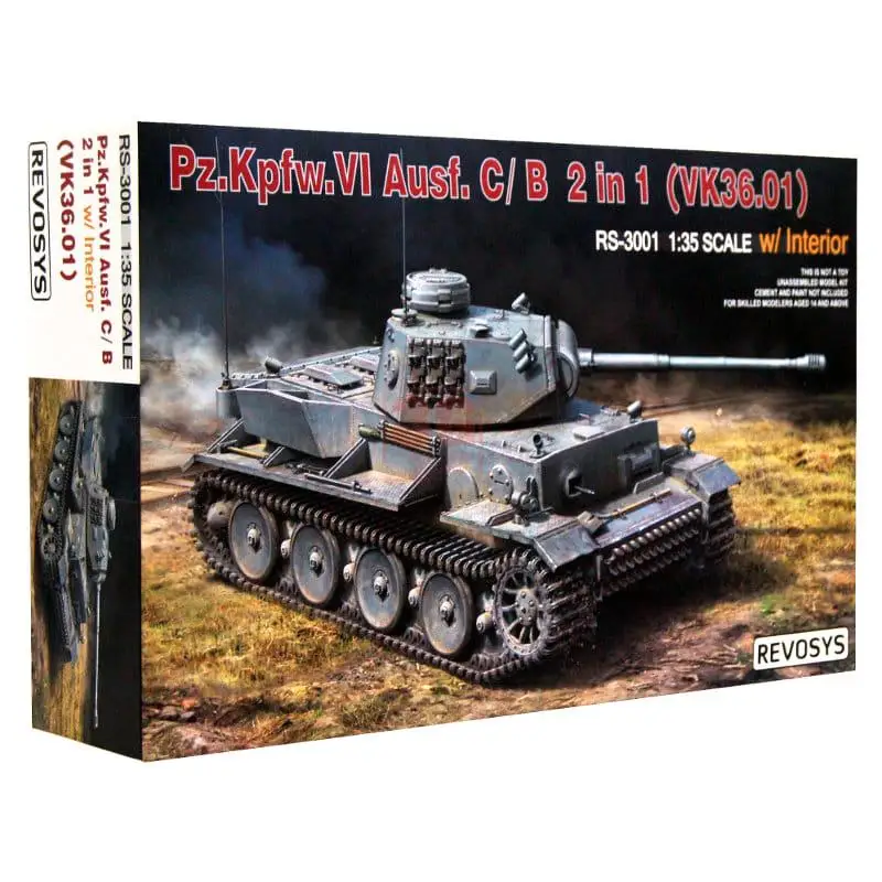 

RYEFIELD RS-3001 1:35 SCALE Pz.kpfw.VI Ausf.C/B 2in1 Model Kit