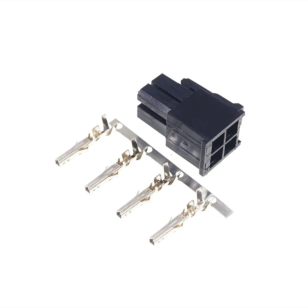 5 50 Sets 4.2 mm 4 PIN Receptacle Housing PC computer EPS CPU ATX 4Pin 2x2 P Power Connector Shell Crimp Terminal Contact Pin