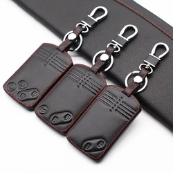 Leather Car Key Case Cover For Mazda 2 3 5 Premacy Miata 6 8 RX8 MX5 M8 CX-7 CX-9 Verisa MPV 2/3/4 Buttons Remote Protector Fob