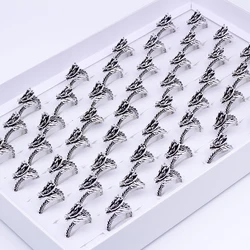 Fashion 50pcs Adjustable Men's Ring Dragon-shaped Punk Retro Men's Domineering Animal Finger Ring Creative Gift Jewelry