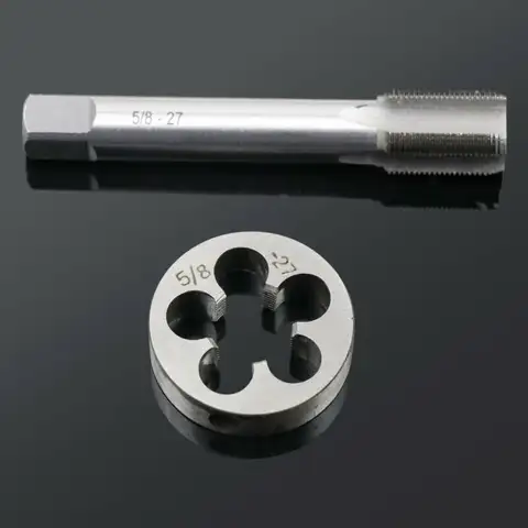 탭 및 다이 세트 Pro 5/8-27 UNS HSS 오른나사 탭 및 다이 키트 5/8 - 27 TPI (5/8x27) AU 나사 추출기 수공구 부품용