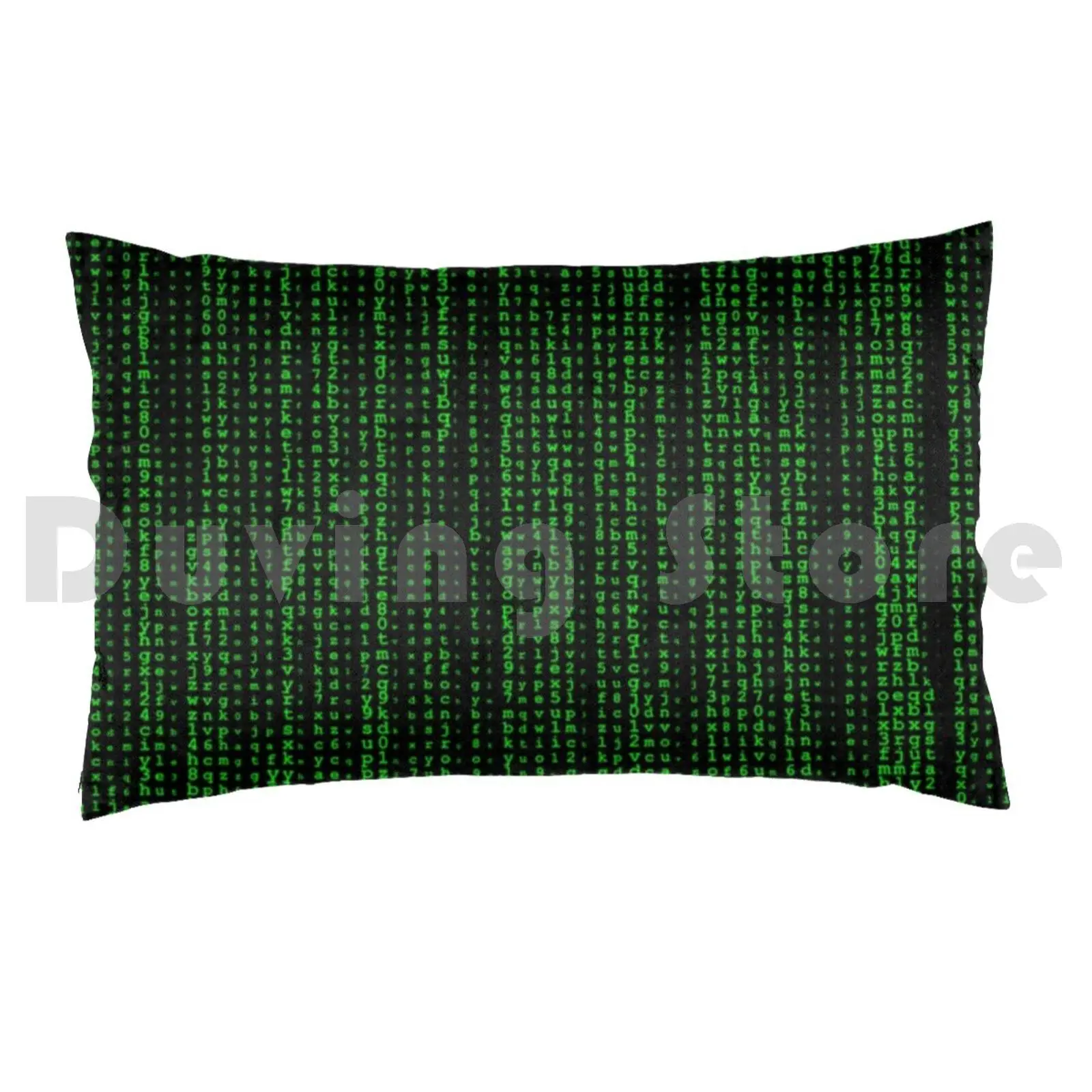 Green Coding Pattern Pillow Case Printed 50x75 Coding Code Green Computer Pattern Programming Geek Black