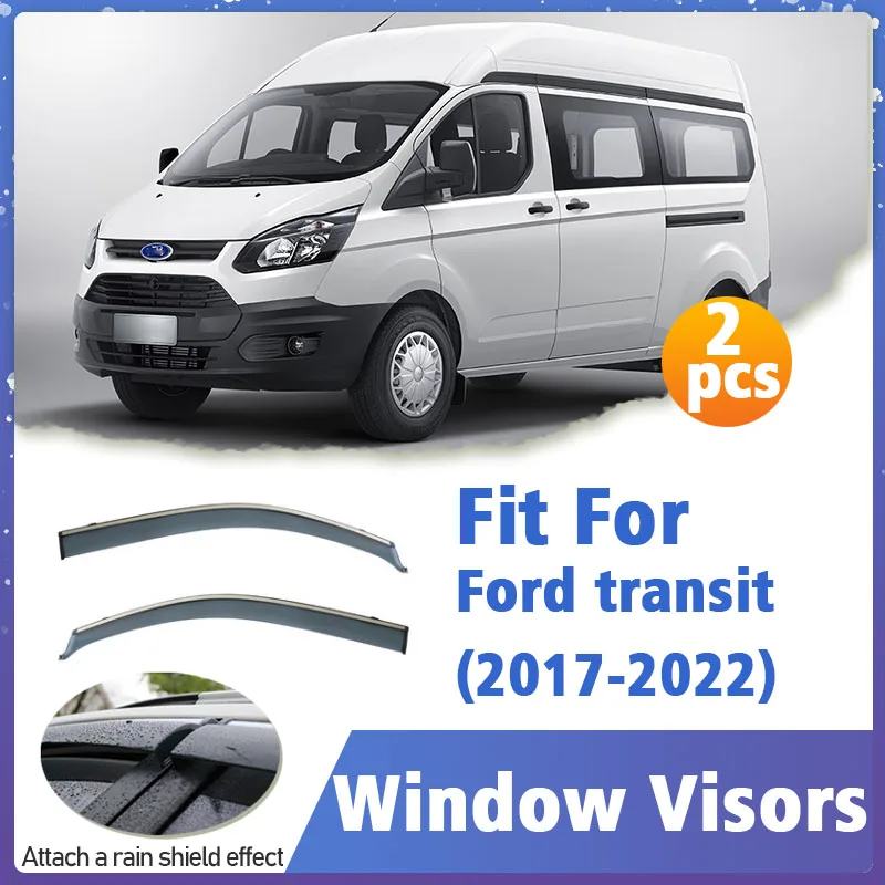 

Оконный козырек для Ford Transit 2017-2022, вентиляционная крышка, отделка, навесы, защита от солнца, дождя, дефлектор, автоаксессуары