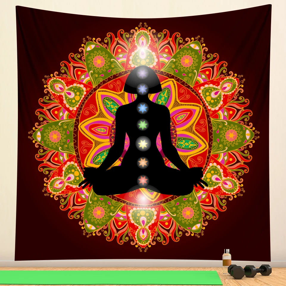 Indian Buddha meditation chakra tapestry wall decoration Mandala tapestry witchcraft Bohemian Hippie home decoration yoga mat