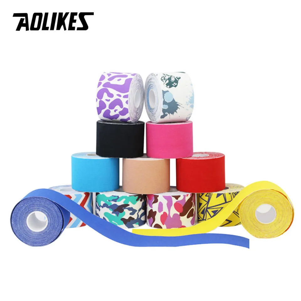 AOLIKES Colourful Elastic Cotton Athletic Kinesiology Tape Sports Knee Shoulder Muscle Protector Recovery Pain Relief Bandage