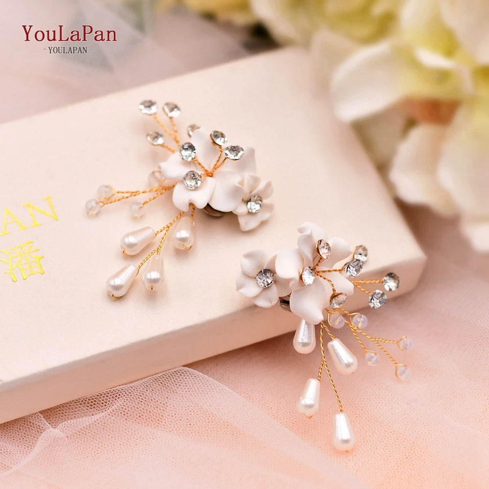 YouLaPan X38 2pcs Pearls Shoe Clip Bridal Shoes High Heel Buckle Charm Women Bride Wedding Party Accessories Rhinestone Clips