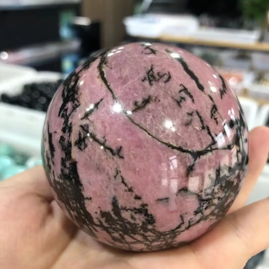 

Natural Crystal Rosy Quartz Ball Polished Globe Massaging Ball Reiki Healing Stone Home Decoration Exquisite Collect Souvenir