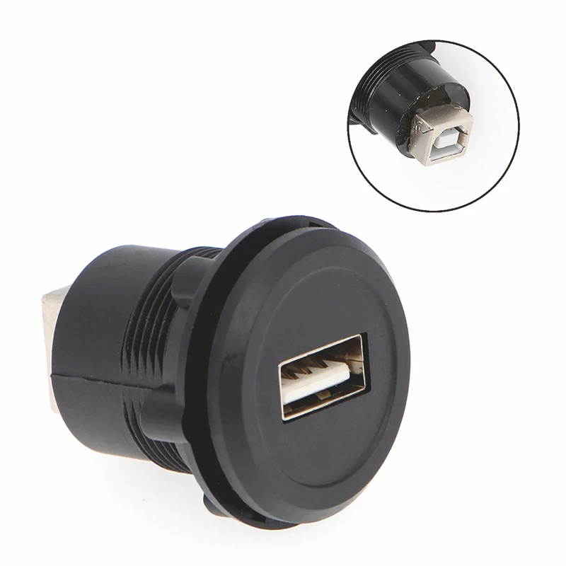 22mm USB connector socket  Economy Type Panel Mount USB2.0 Female A to Female B image 3