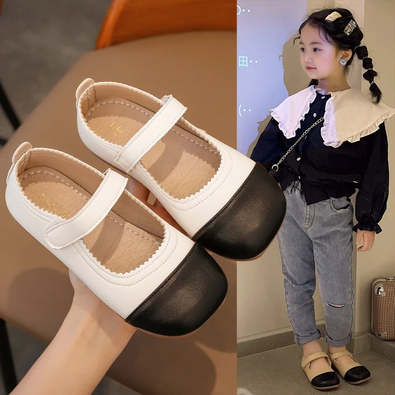 Girls Princess Shoes Fashion Patched Children Leather Shoes Kids Single Shoes for Spring Autumn chaussure fille 1 2 3 4 5 6 7T