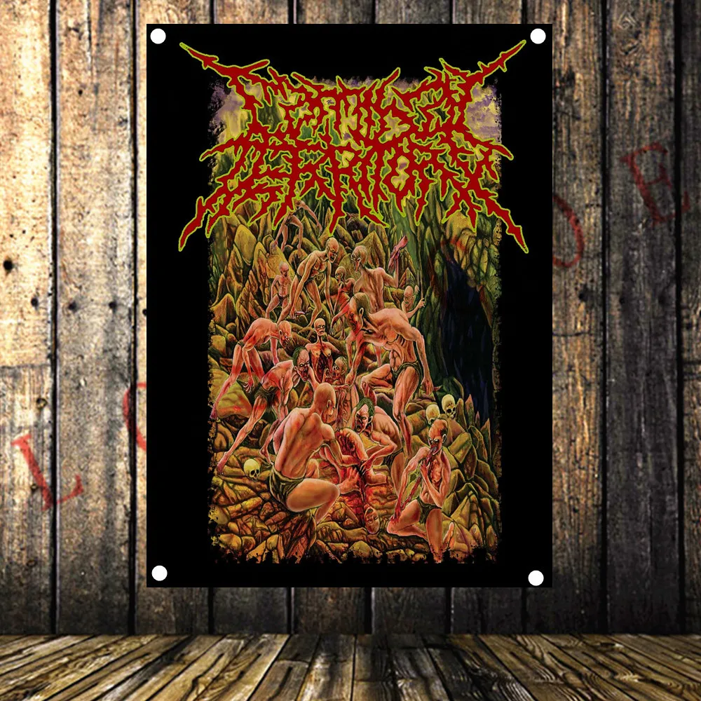 Rock Band Heavy Metal Music Posters Retro Loft Cloth Art Flag Banner Wall Hanging Tapestry Bedroom Dormitory Home Decoration