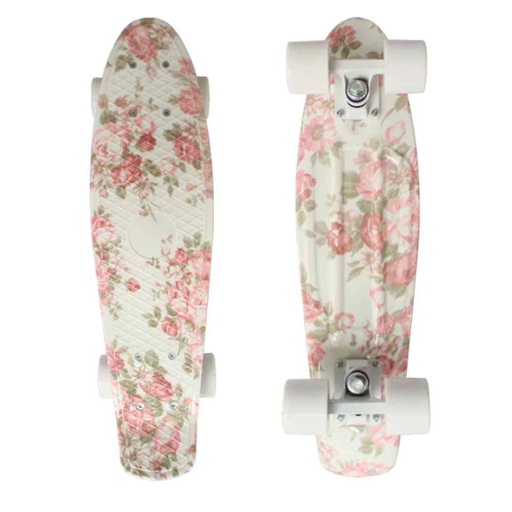 

Plastic Mini Cruiser 22" Skateboard Retro Longboard Skate Board Floral Galaxy Penny Board Graphic Girls Boys