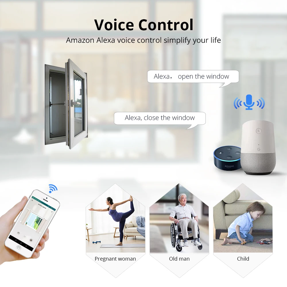 Zemismart Tuya WiFi otwieracz do okien 110v 240v zmotoryzowany łańcuch elektryczny inteligentne życie APP Alexa Google Home sterowanie głosowe