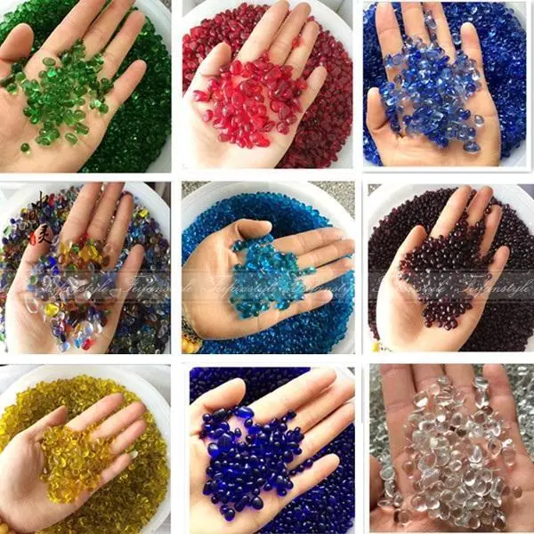 50g K5 Blue Glass Gravel Stone Green Colored Glaze Rock Aquarium Fish Tank Decor Natural Quartz Stones and Crystals