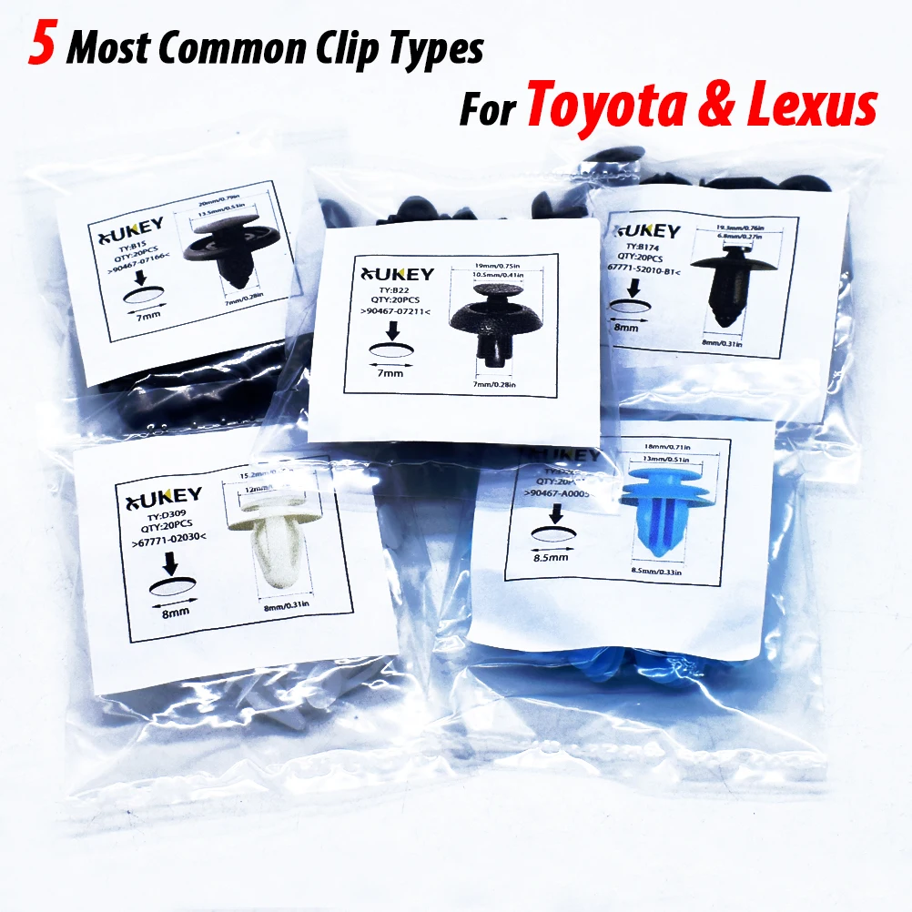 100pcs Car Panel Trim Clips For Toyota Lexus Bumper Hood Retainer Engine Radiator Grille Wheel Arch Fastener Plastic Push Rivets