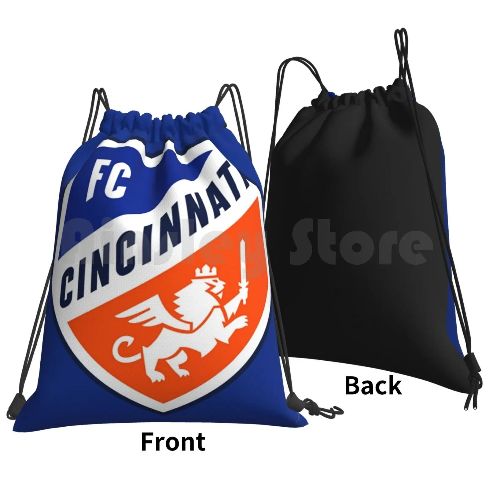 Cincinnati Badge ( Blue ) Backpack Drawstring Bags Gym Bag Waterproof Cincinnati Mls Major Soccer Football Uses States