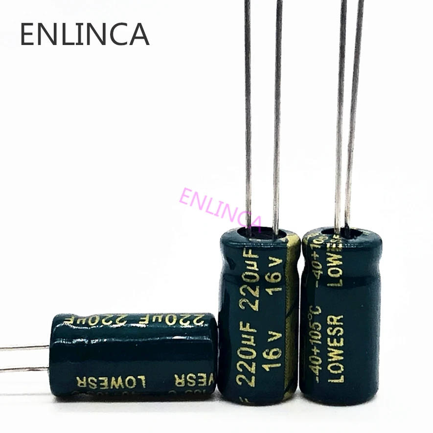 20pcs/lot T09 220uf16V  aluminum electrolytic capacitor size 6*12 16V 220uf 20%