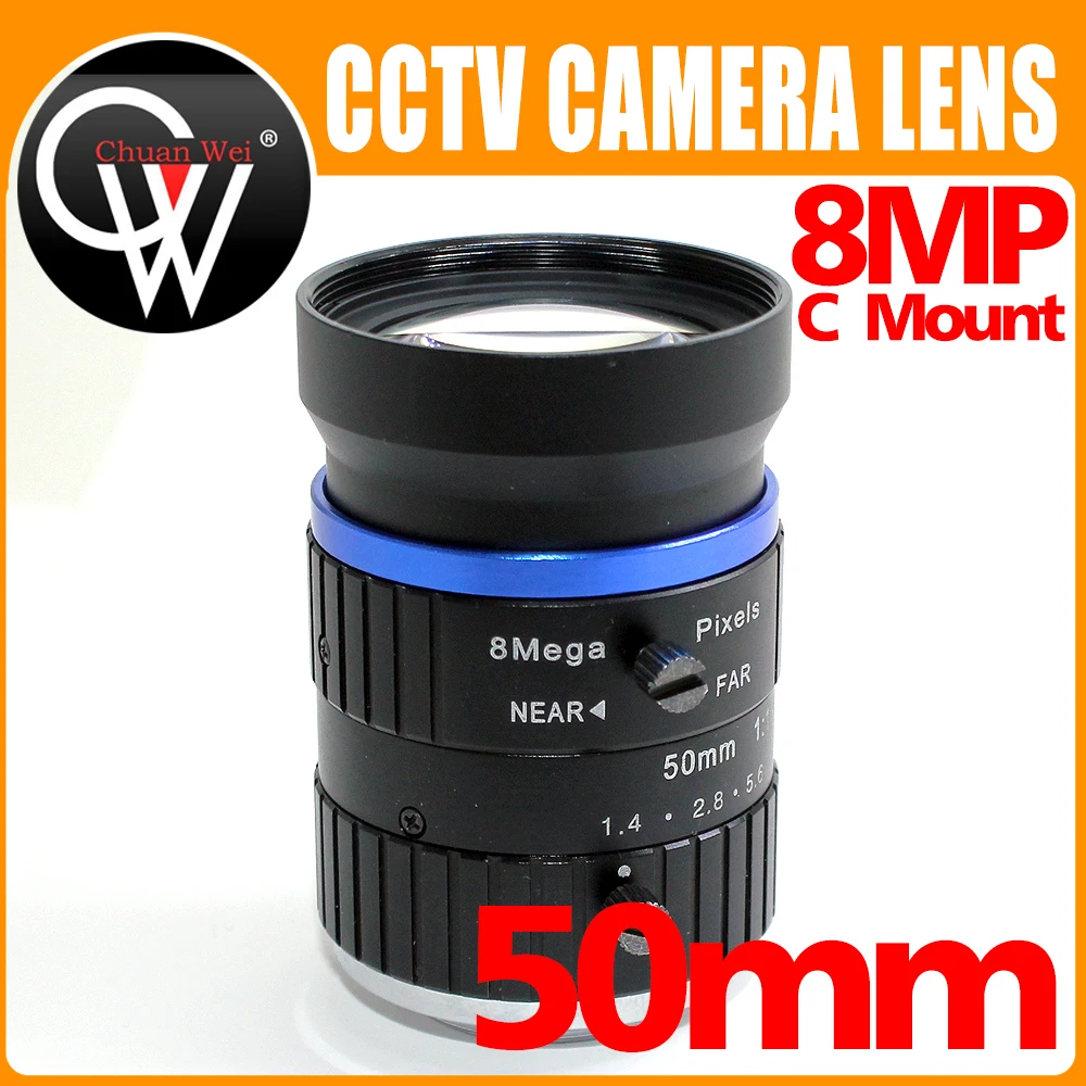 8Mega Pixeis 50mm cctv lens C mount f/1.4 CCTV Lens C Mount 1