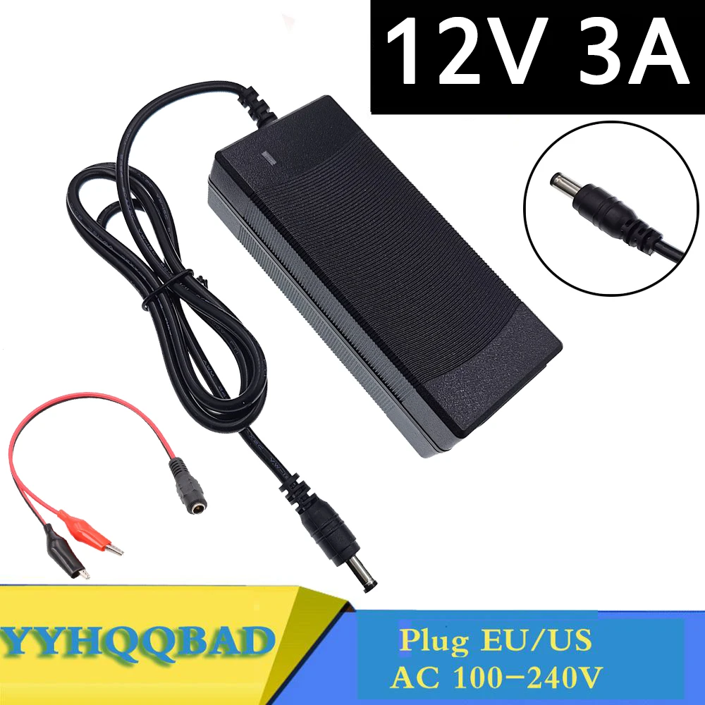 12V 3A lead-acid battery charger is suitable for 12V 3 series lead-acid battery  DC5.5*2.1