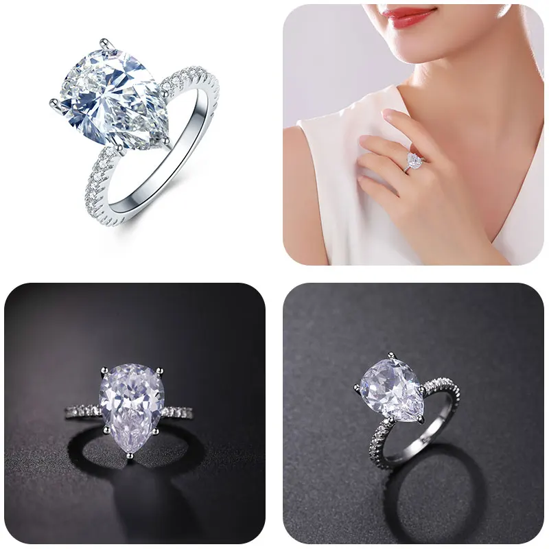 UMODE New High Quality Crystal Ring Wedding Rings For Woman Luxury Full Zircon Ring Jewelry Gifts Girl UR0580X