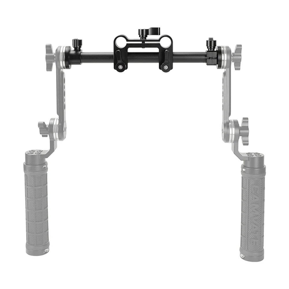 Morsetto per asta a doppio binario CAMVATE 15mm con supporti di collegamento a rosetta arre per sistema di supporto per asta da 15mm per fotocamera DSLR